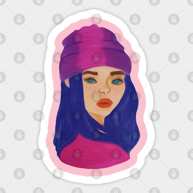 blue eyed girl Sticker by artby-shikha